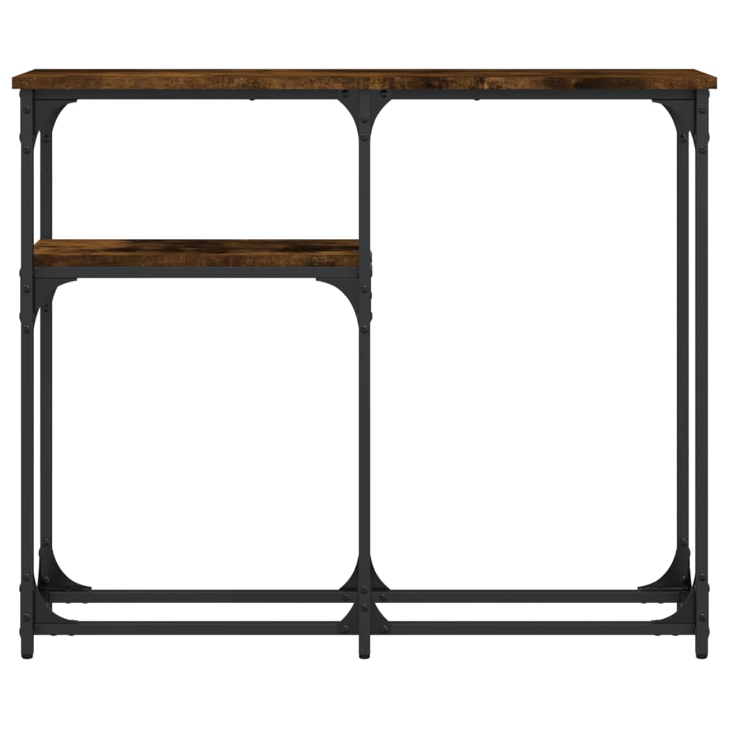 konsolbord 90x22,5x75 cm konstrueret træ røget egetræsfarve