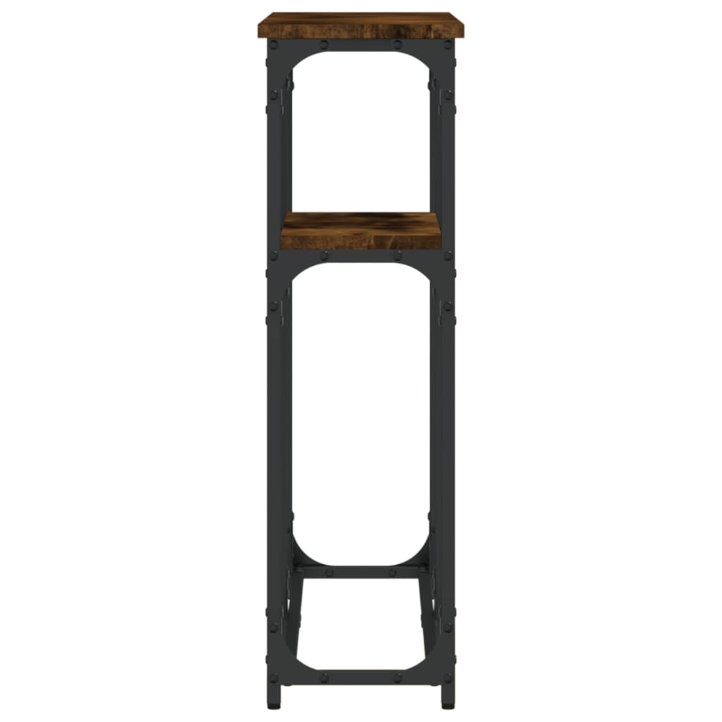 konsolbord 90x22,5x75 cm konstrueret træ røget egetræsfarve