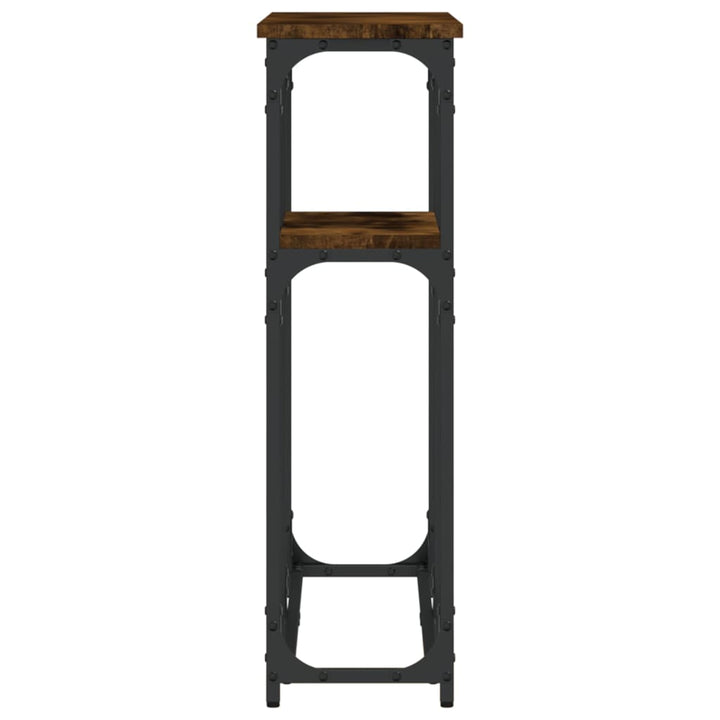 konsolbord 90x22,5x75 cm konstrueret træ røget egetræsfarve