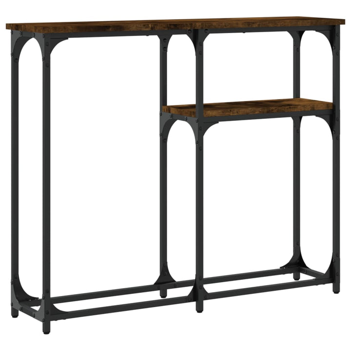 konsolbord 90x22,5x75 cm konstrueret træ røget egetræsfarve