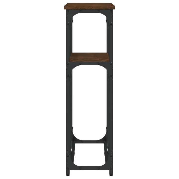 konsolbord 90x22,5x75 cm konstrueret træ brunt egetræ