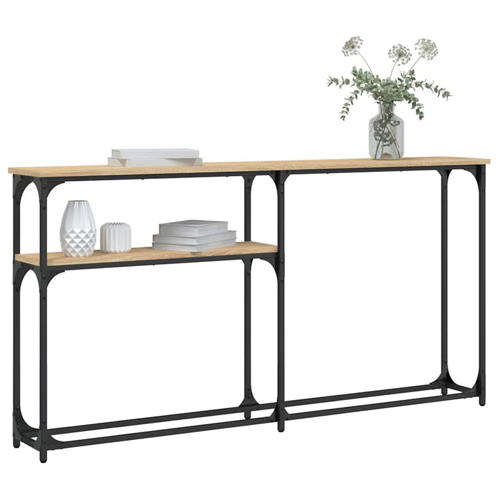 konsolbord 145x22,5x75 cm konstrueret træ sonoma-eg