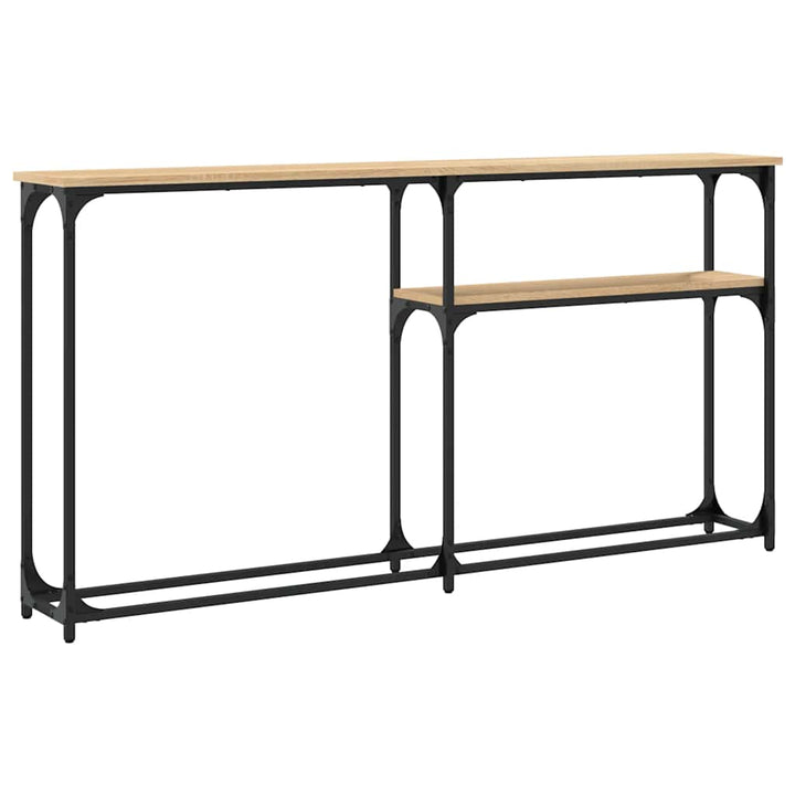 konsolbord 145x22,5x75 cm konstrueret træ sonoma-eg