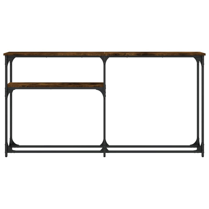 konsolbord 145x22,5x75 cm konstrueret træ røget egetræsfarve