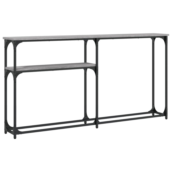 konsolbord 145x22,5x75 cm konstrueret træ grå sonoma-eg