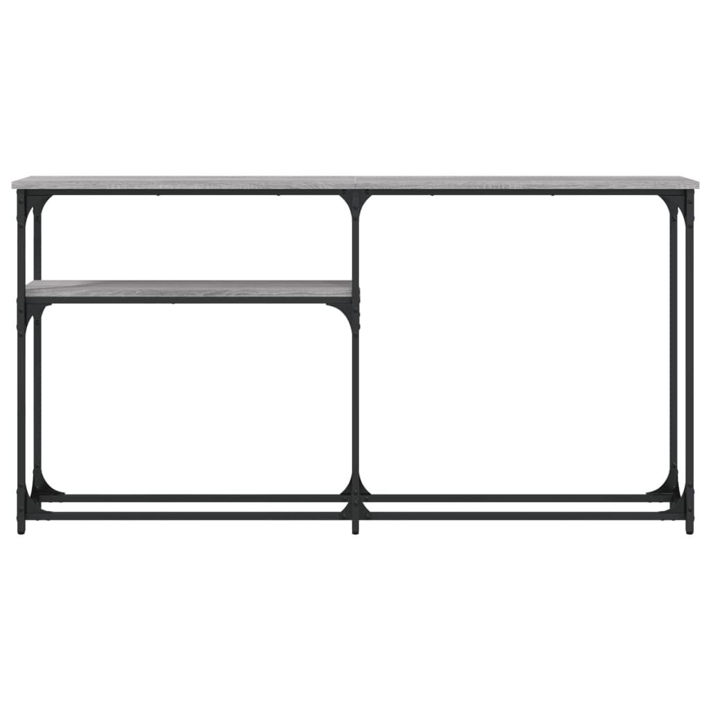 konsolbord 145x22,5x75 cm konstrueret træ grå sonoma-eg