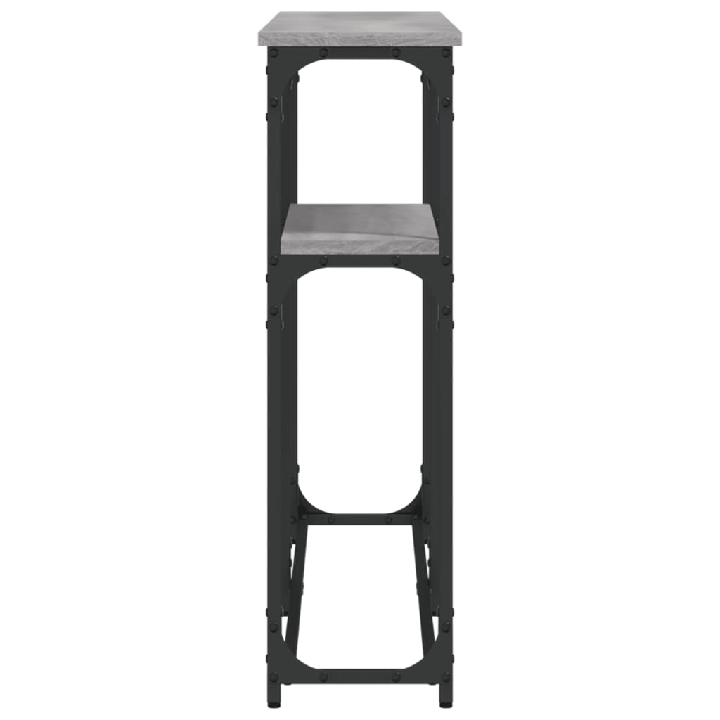 konsolbord 145x22,5x75 cm konstrueret træ grå sonoma-eg