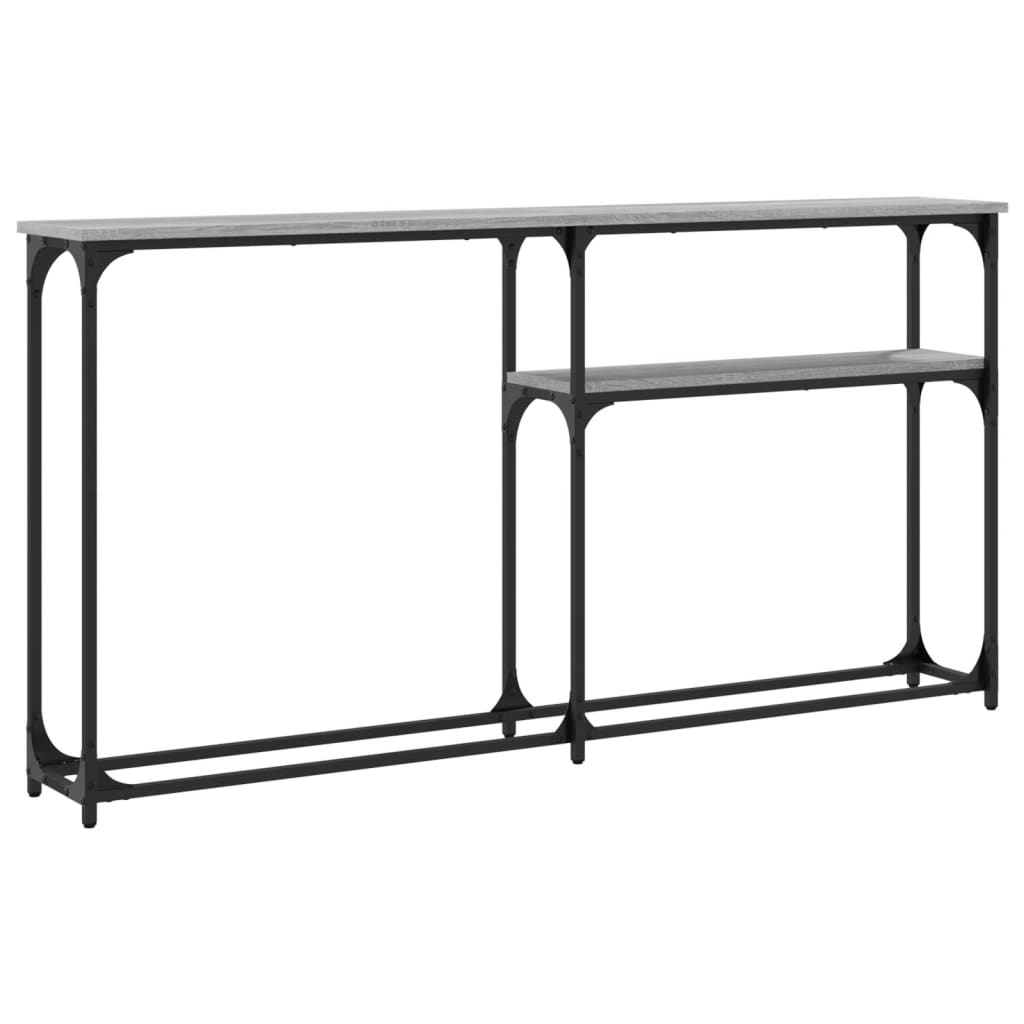 konsolbord 145x22,5x75 cm konstrueret træ grå sonoma-eg