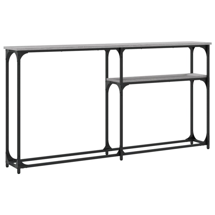 konsolbord 145x22,5x75 cm konstrueret træ grå sonoma-eg