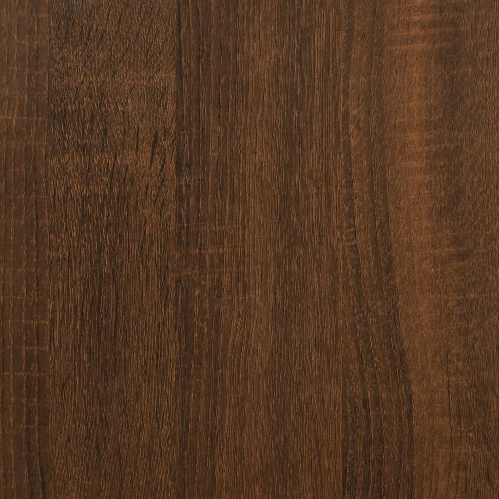 konsolbord 145x22,5x75 cm konstrueret træ brunt egetræ