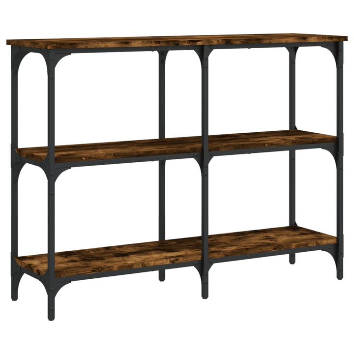 konsolbord 100x29x75 cm konstrueret træ røget egetræsfarve