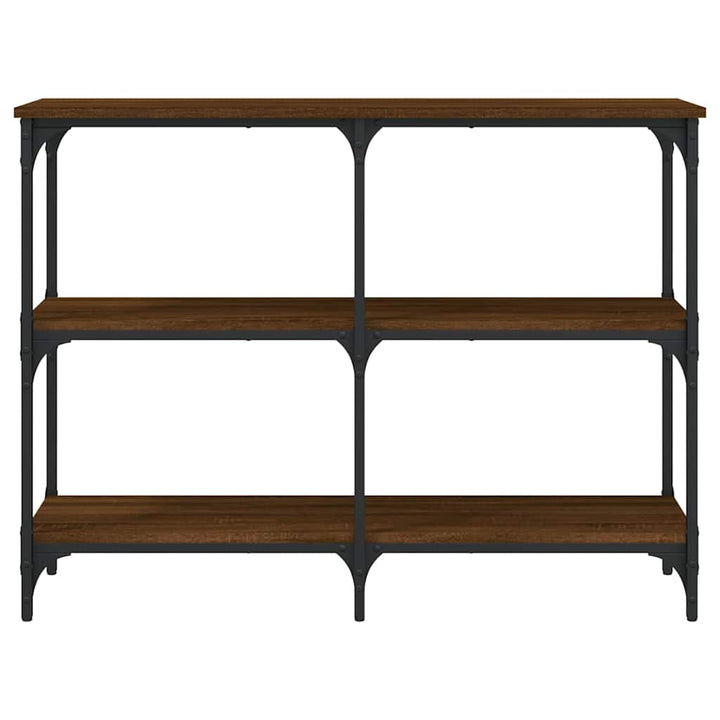 konsolbord 100x29x75 cm konstrueret træ brun egetræ