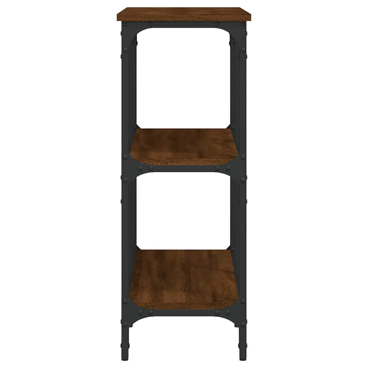konsolbord 100x29x75 cm konstrueret træ brun egetræ