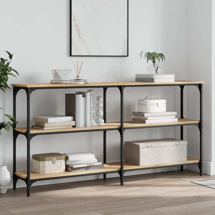 konsolbord 150x29x75 cm konstrueret træ sonoma-eg