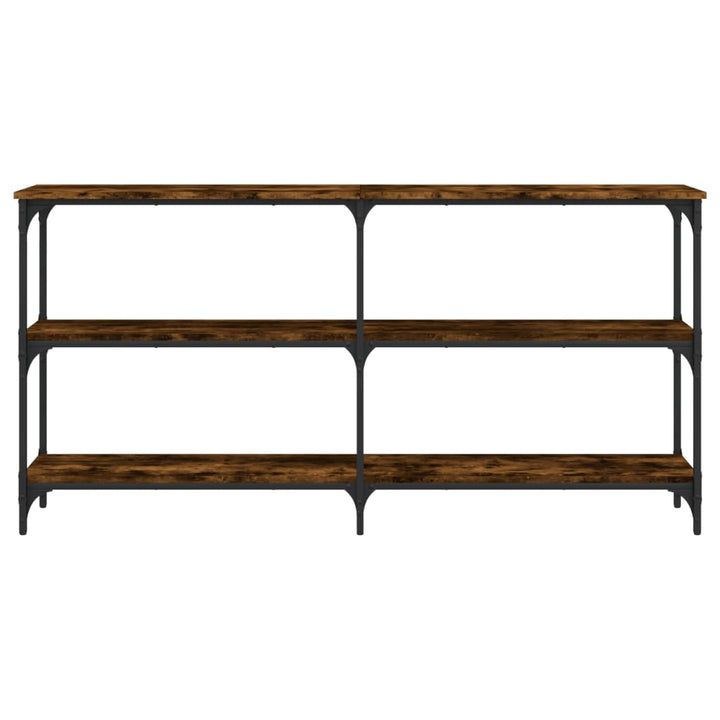 konsolbord 150x29x75 cm konstrueret træ røget egetræsfarve