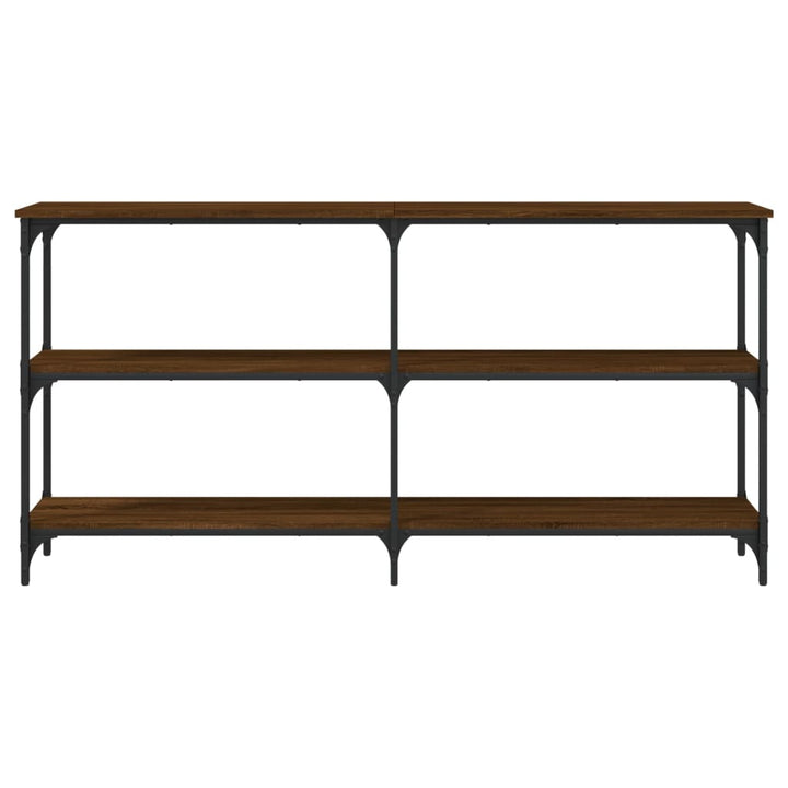 konsolbord 150x29x75 cm konstrueret træ brun egetræ