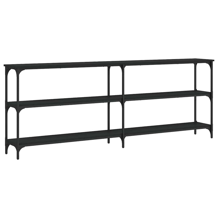 konsolbord 200x29x75 cm konstrueret træ sort