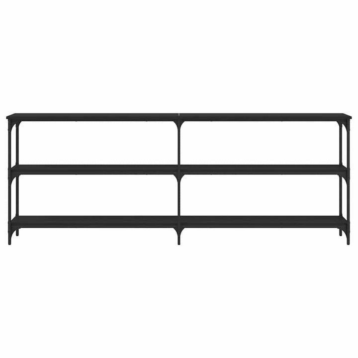 konsolbord 200x29x75 cm konstrueret træ sort