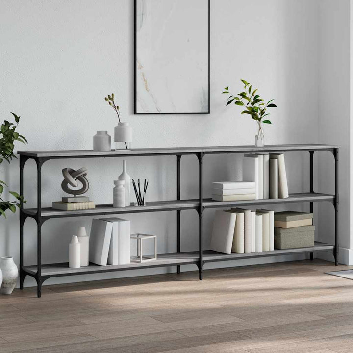 konsolbord 200x29x75 cm konstrueret træ grå sonoma-eg