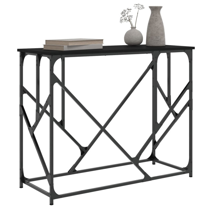 konsolbord 100x40x80 cm konstrueret træ sort