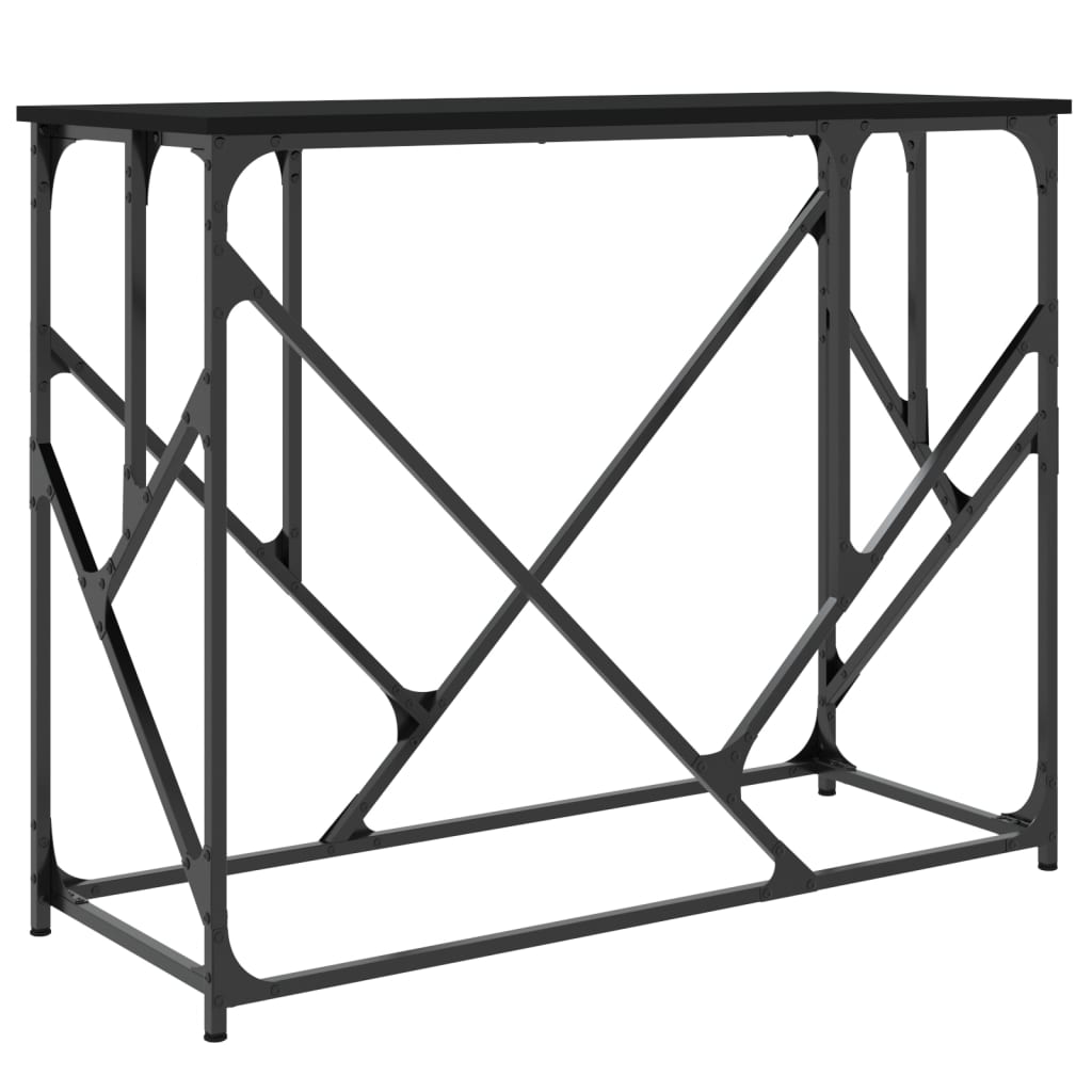 konsolbord 100x40x80 cm konstrueret træ sort