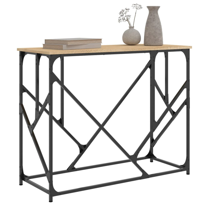 konsolbord 100x40x80 cm konstrueret træ sonoma-eg