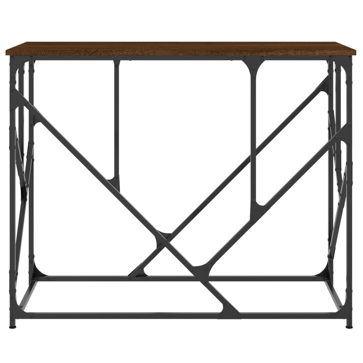 konsolbord 100x40x80 cm konstrueret træ brun egetræsfarve