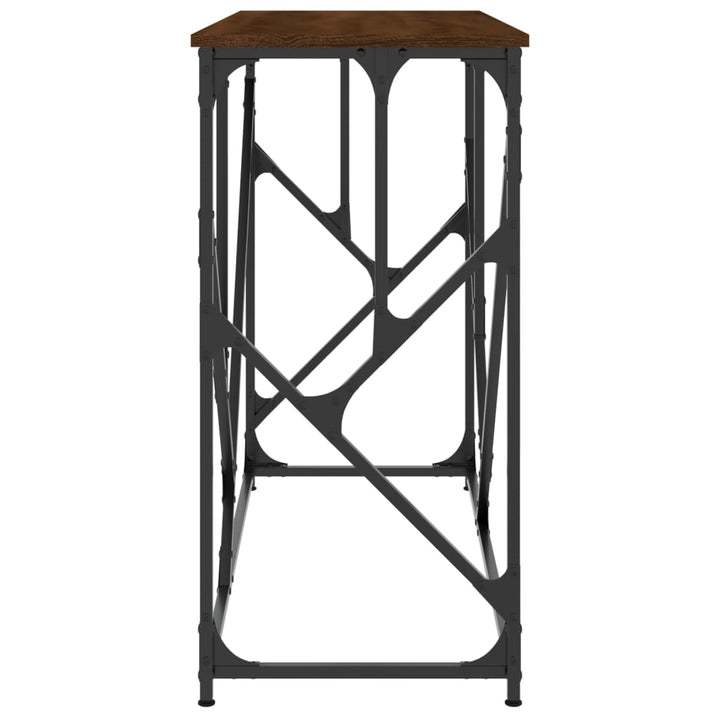 konsolbord 100x40x80 cm konstrueret træ brun egetræsfarve