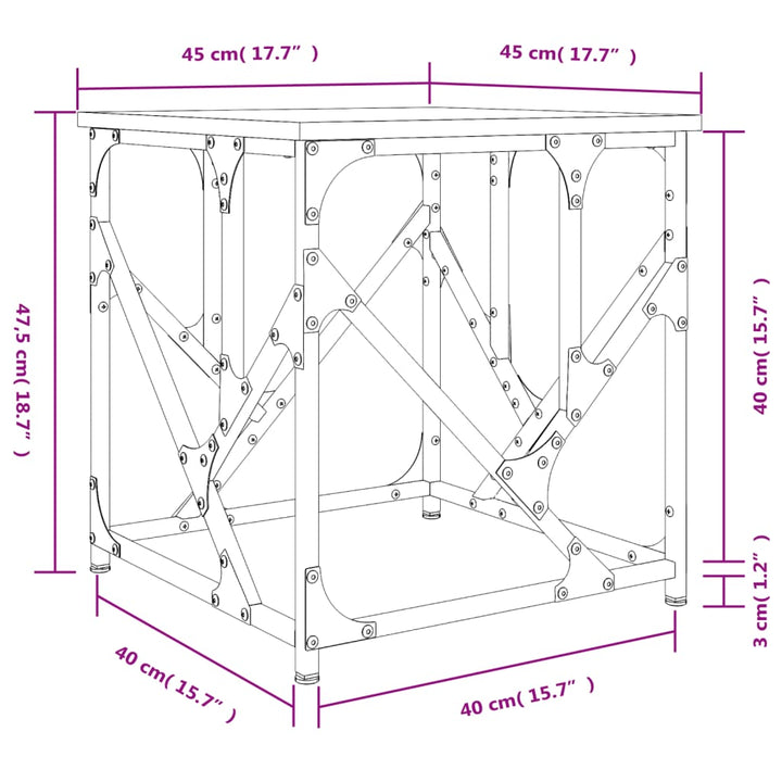 sofabord 45x45x47,5 cm konstrueret træ sort