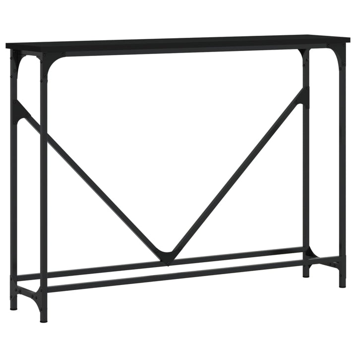 konsolbord 102x22,5x75 cm konstrueret træ sort