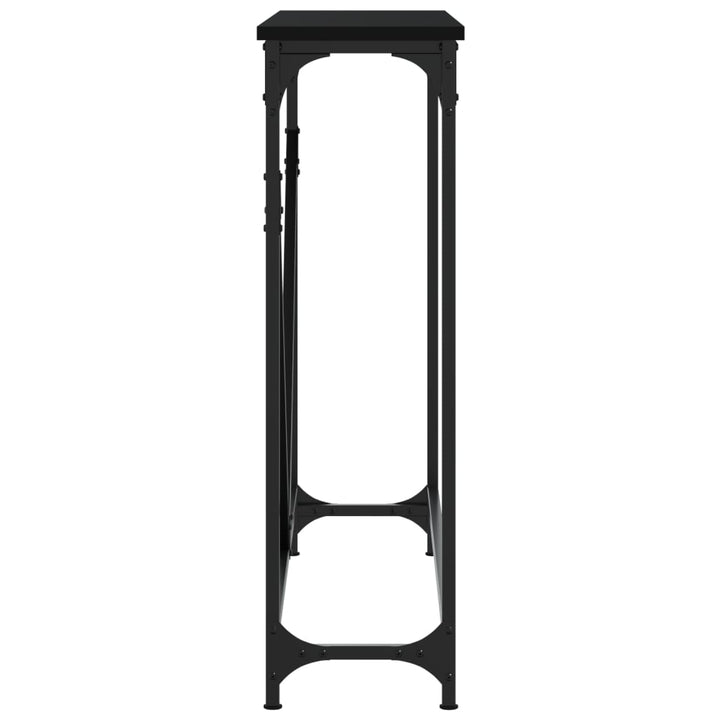 konsolbord 102x22,5x75 cm konstrueret træ sort
