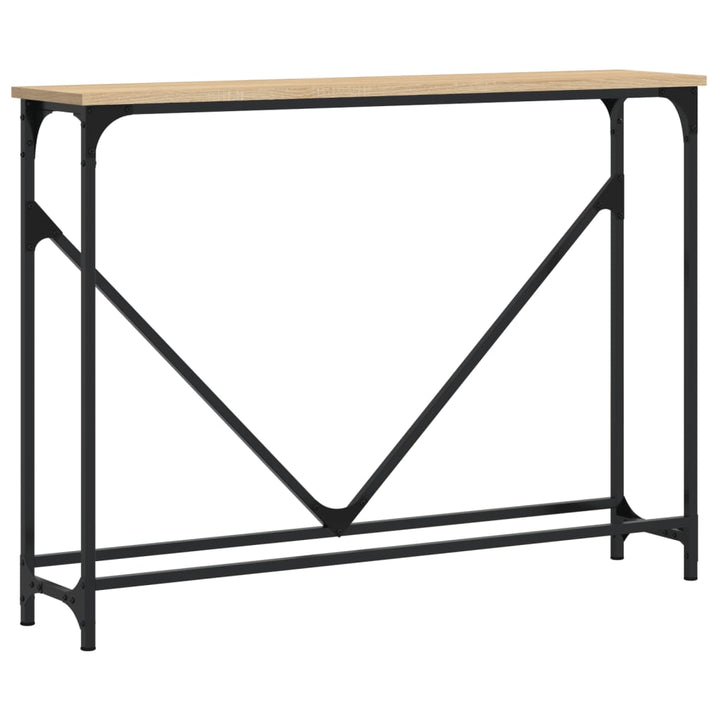 konsolbord 102x22,5x75 cm konstrueret træ sonoma-eg