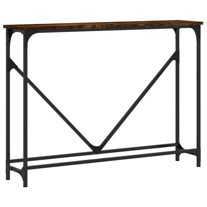 konsolbord 102x22,5x75 cm konstrueret træ røget egetræsfarve
