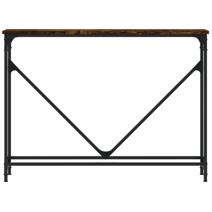 konsolbord 102x22,5x75 cm konstrueret træ røget egetræsfarve
