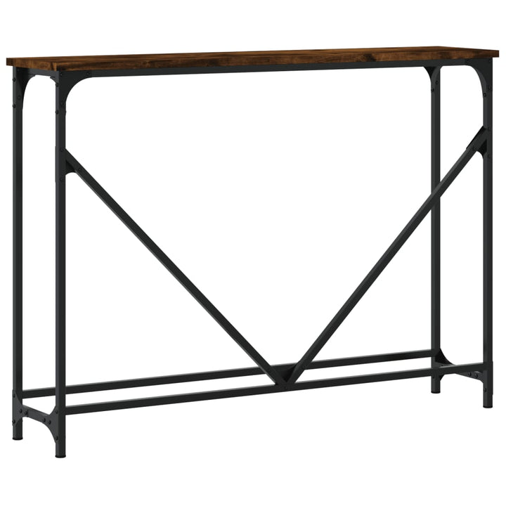 konsolbord 102x22,5x75 cm konstrueret træ røget egetræsfarve