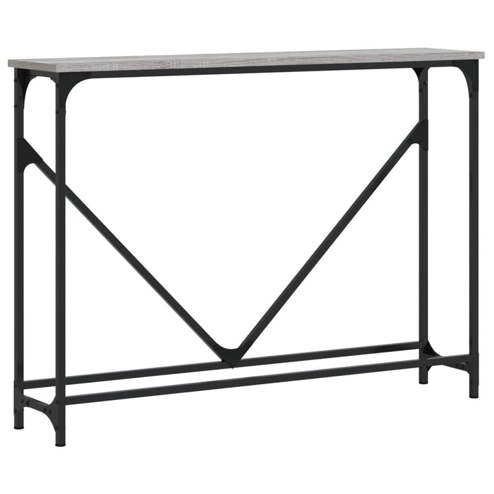konsolbord 102x22,5x75 cm konstrueret træ grå sonoma-eg