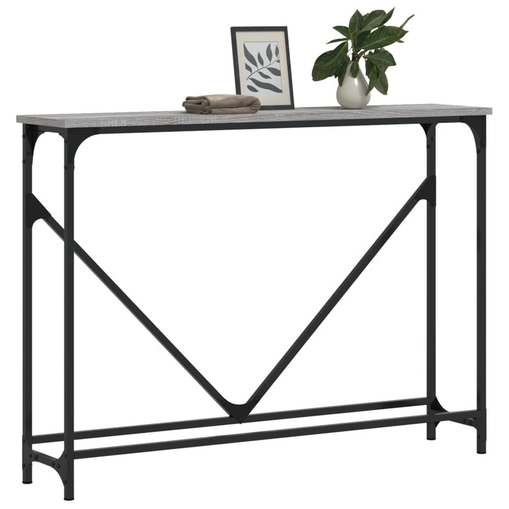 konsolbord 102x22,5x75 cm konstrueret træ grå sonoma-eg