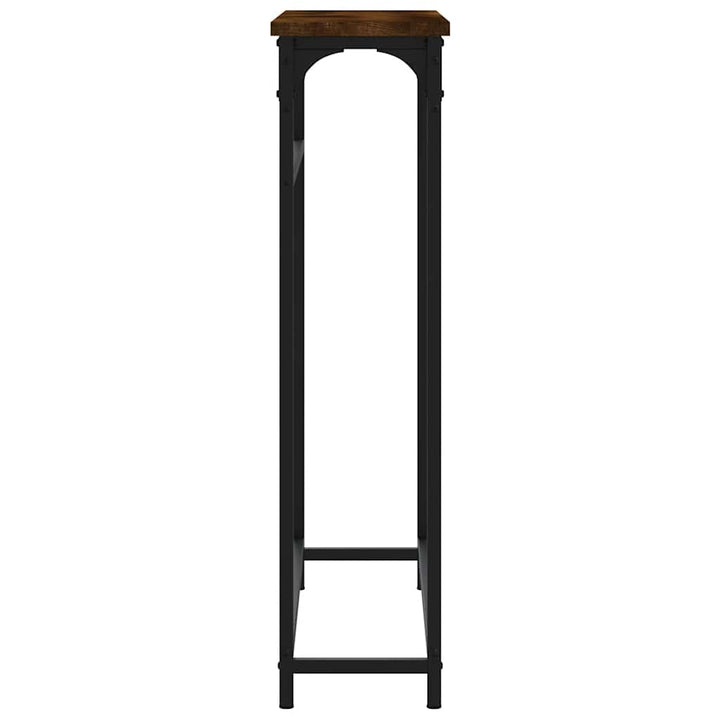 konsolbord 75x19,5x75 cm konstrueret træ røget egetræsfarve