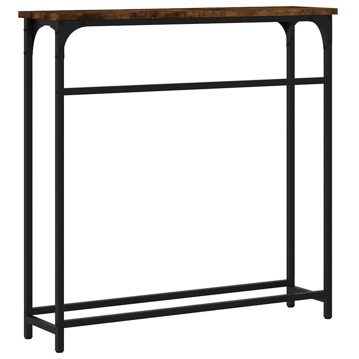 konsolbord 75x19,5x75 cm konstrueret træ røget egetræsfarve