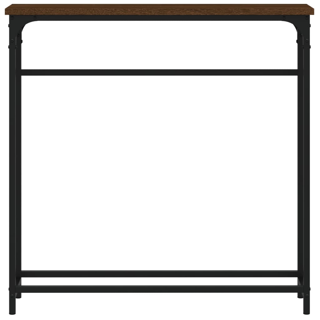 konsolbord 75x19,5x75 cm konstrueret træ brunt egetræ