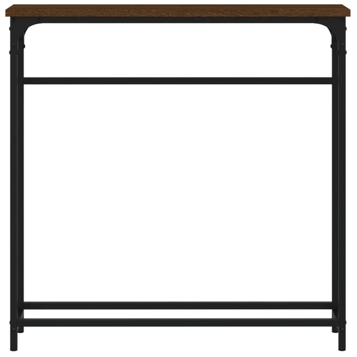 konsolbord 75x19,5x75 cm konstrueret træ brunt egetræ