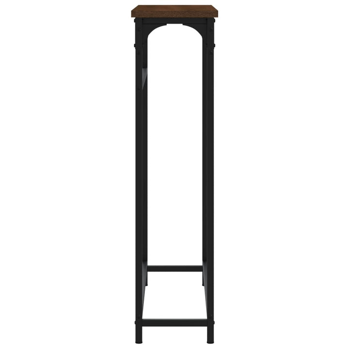 konsolbord 75x19,5x75 cm konstrueret træ brunt egetræ