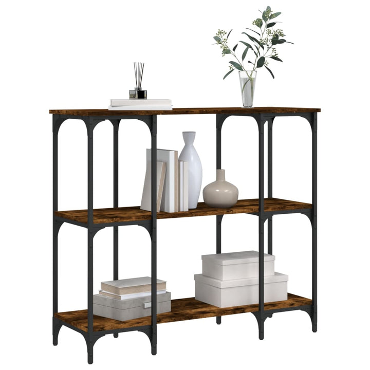 konsolbord 102x35x50 cm konstrueret træ røget egetræsfarve