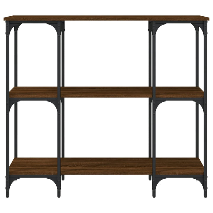 konsolbord 102x35x90 cm konstrueret træ brun egetræsfarve