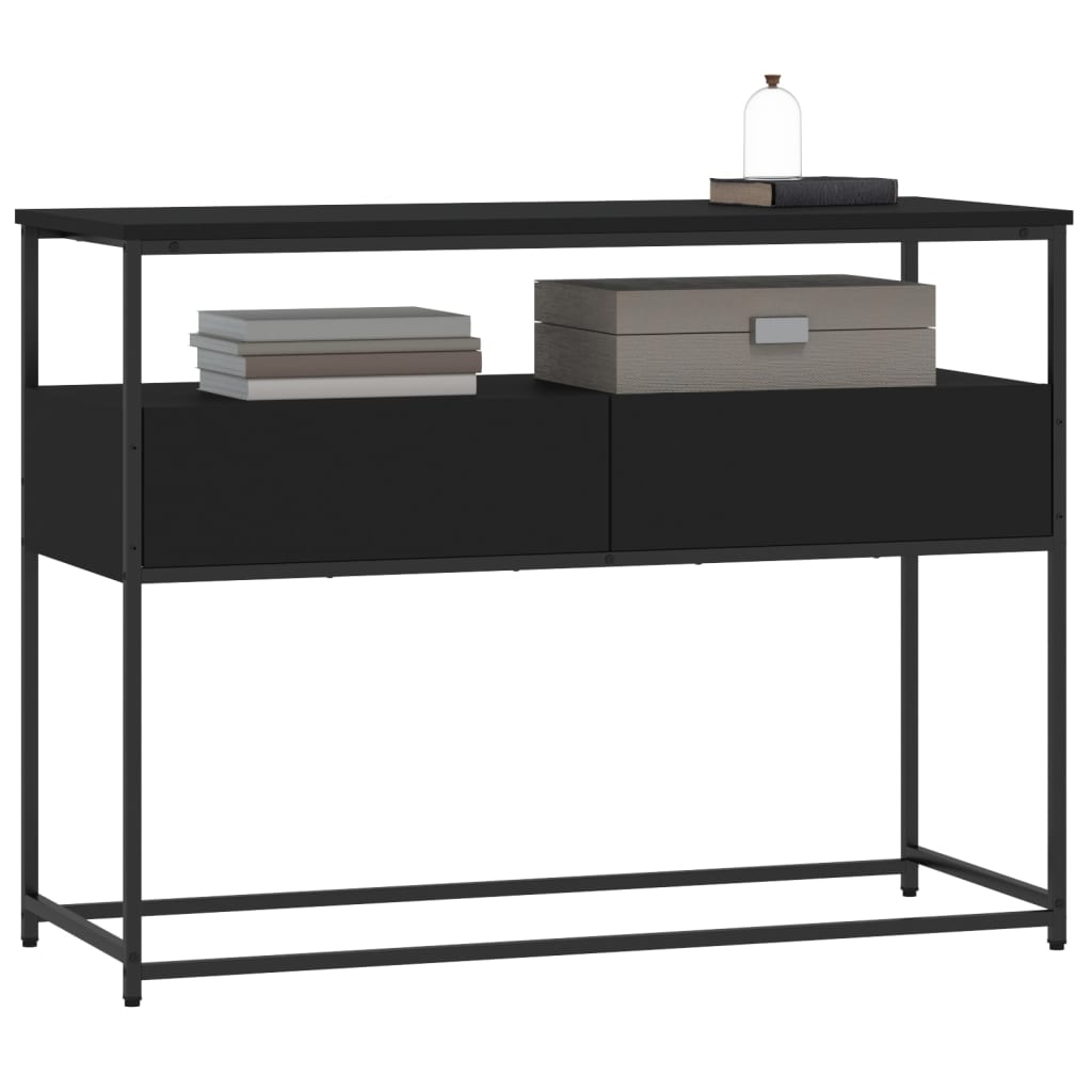 konsolbord 100x40x75 cm konstrueret træ sort
