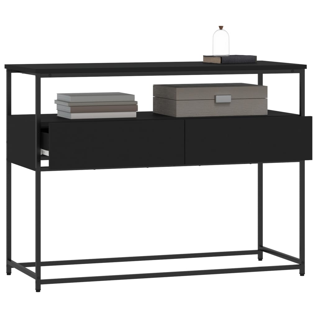 konsolbord 100x40x75 cm konstrueret træ sort