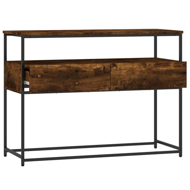 konsolbord 100x40x75 cm konstrueret træ røget egetræsfarve