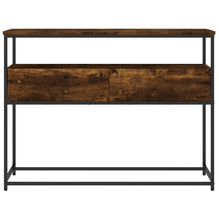 konsolbord 100x40x75 cm konstrueret træ røget egetræsfarve