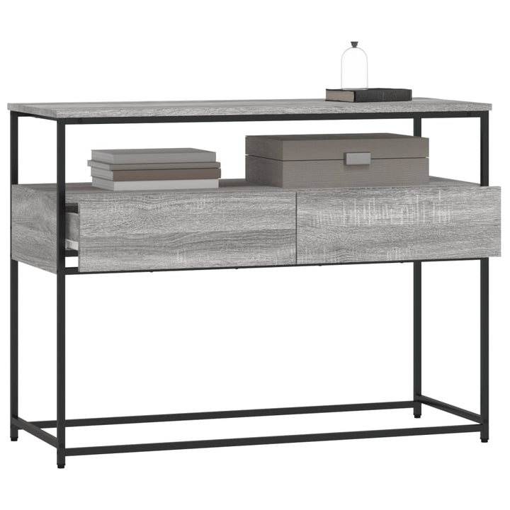 konsolbord 100x40x75 cm konstrueret træ grå sonoma-eg