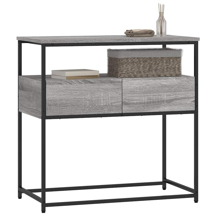 konsolbord 75x40x75 cm konstrueret træ grå sonoma-eg